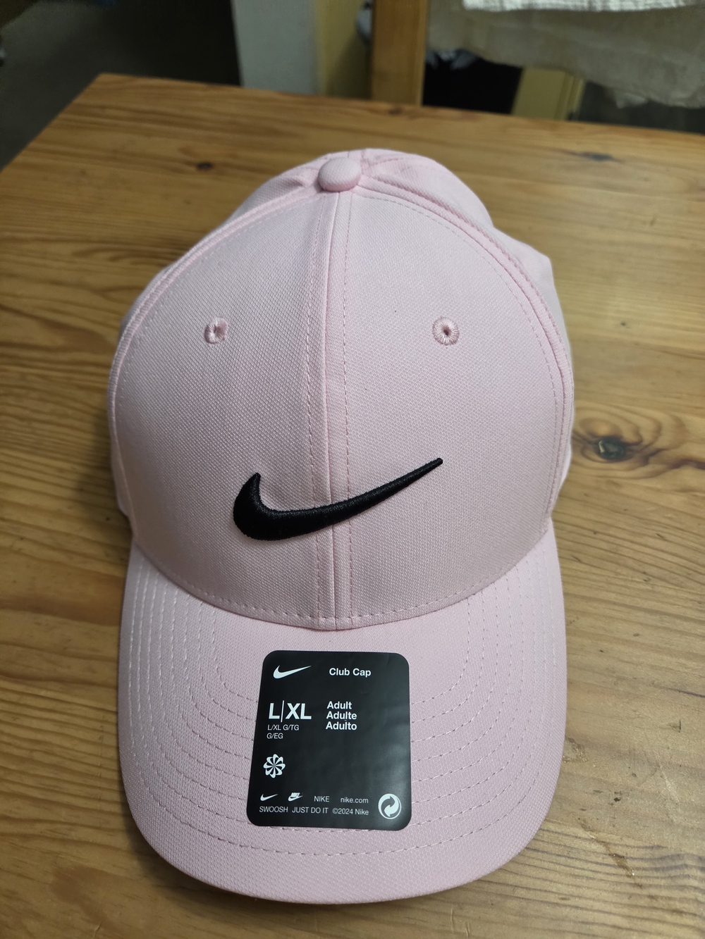 Nike  UNISEX Pink Baseball Cap with Black Swoosh